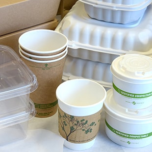 Non food items such as cups and containers